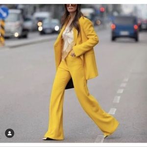Zara high waisted yellow pants